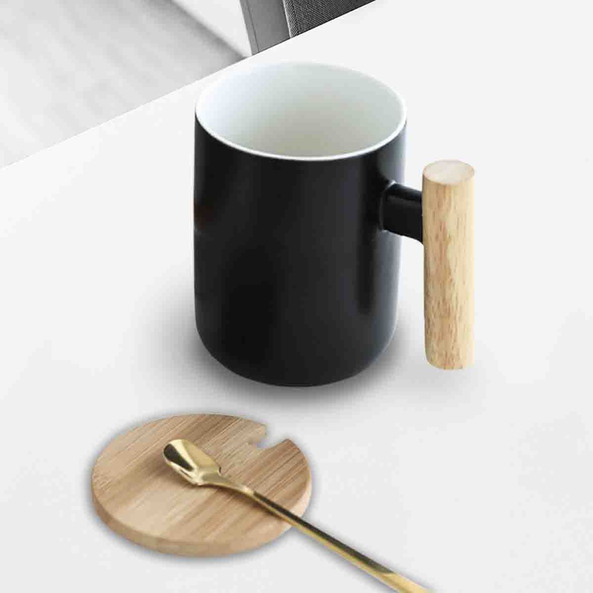 Ceramic Cup with Wooden Handle